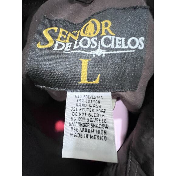 Senor De Los Cielos Brown Western Embroidered Shirt Cowboy Rodeo Long Sleeve - Picture 5 of 8